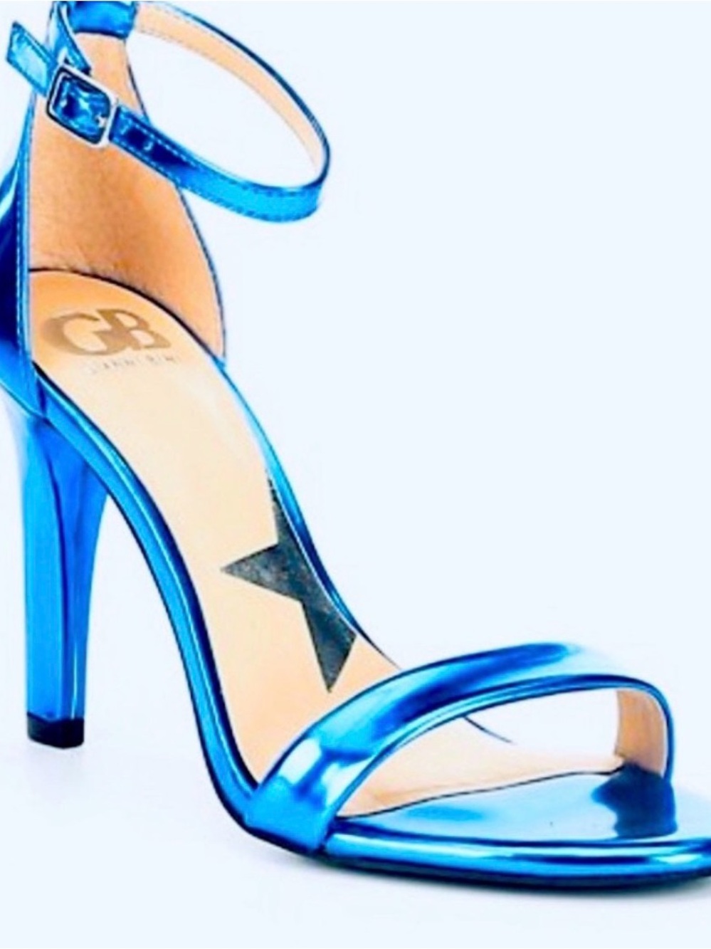 Gianni Bini Metallic Blue Open-Toe Ankle-Strap High Heel
